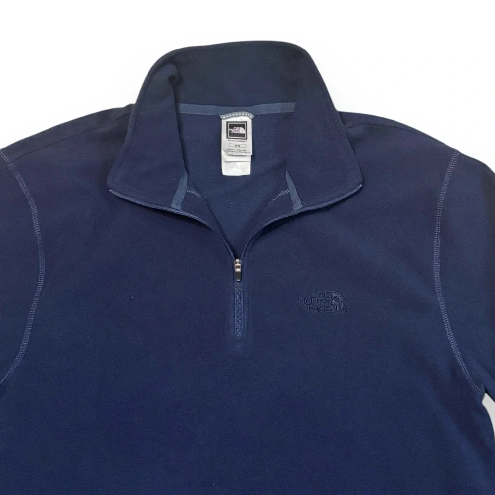 THE NORTH FACE TKA 100 Quarter Zip Fleece Pullover Navy Blue VINTAGE